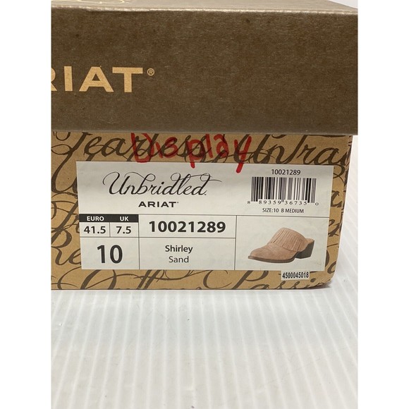 Ariat Unbridled Women's Shirley Fringe Mules - Sand, US 10 B / EUR 41.5 / UK 7.5 - Picture 9 of 9